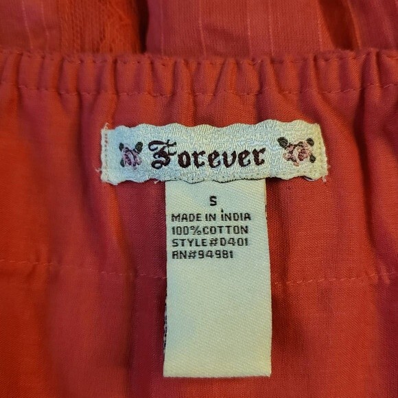 Vintage Forever Dark Coral Flirty Strapless Mini Dress w/Lace Details - S - Picture 3 of 11